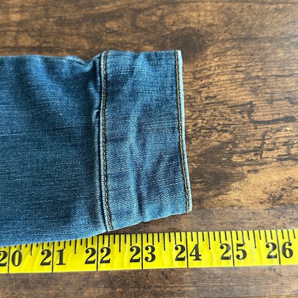 Mudd Distressed Denim Jean Jacket Medium Streetwear Biker Grunge Western Preppy - Picture 5 of 9